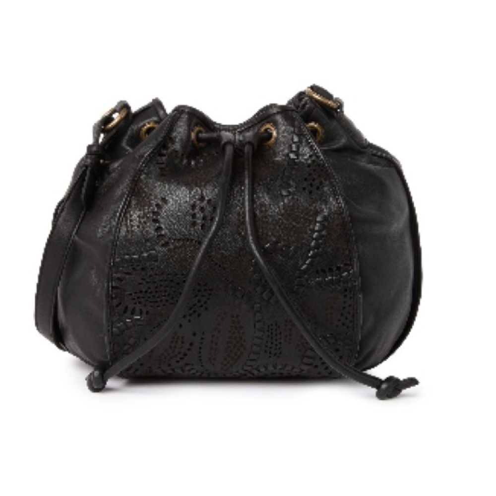 Frye Black Leather Bucket Shoulder Handbag NWT